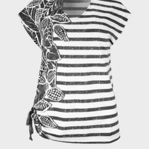 bianca Print-Shirt JULIE mit modernem Design aus Streifen und Palmen-Print