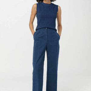 hessnatur Damen Hose Wide Leg aus Bio-Baumwolle mit Hanf - blau - Größe 36