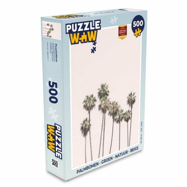 MuchoWow Puzzle Palmen - Grün - Natur - Beige, 500 Puzzleteile, Foto-Puzzle, Bilderrätsel, Puzzlespiele, Spielzeug