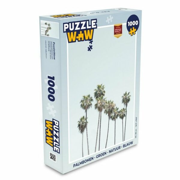 MuchoWow Puzzle Palmen - Grün - Natur - Blau, 1000 Puzzleteile, Foto-Puzzle, Bilderrätsel, Puzzlespiele, Klassisch
