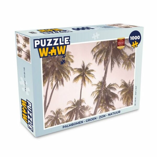 MuchoWow Puzzle Palmen - Grün - Sonne - Natur, 1000 Puzzleteile, Foto-Puzzle, Bilderrätsel, Puzzlespiele, Klassisch