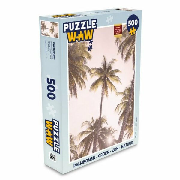 MuchoWow Puzzle Palmen - Grün - Sonne - Natur, 500 Puzzleteile, Foto-Puzzle, Bilderrätsel, Puzzlespiele, Spielzeug