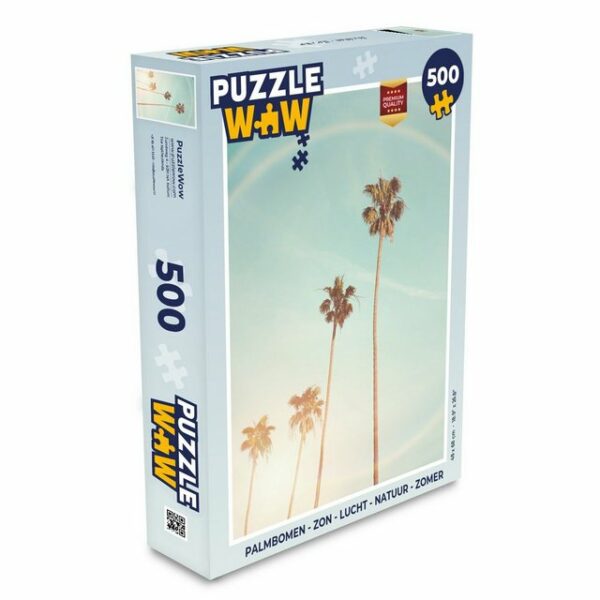 MuchoWow Puzzle Palmen - Sonne - Himmel - Natur - Sommer, 500 Puzzleteile, Foto-Puzzle, Bilderrätsel, Puzzlespiele, Spielzeug