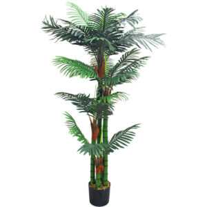 Decovego - Künstliche Palme groß Kunstpalme Kunstpflanze Palme künstlich wie echt Plastikpflanze Arekapalme 150 cm hoch Balkon Deko
