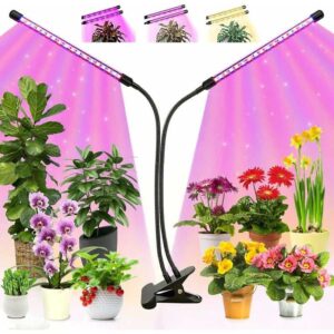 Minkurow - Pflanzenlampe, Vollspektrum-Gartenbaulampe, LED-Wachstumslampe, 3 Lichtmodi, 10 dimmbare Stufen und 3 Timer-Modi (3/9/12h) für den