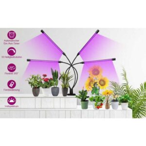 Vingo - Pflanzenlampe 60 led Vollspektrum Grow Lampe Pflanzenlichtmit 3 Timer für Garten Zimmerpflanzen 30W - Schwarz