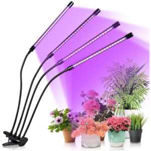 Vingo - Pflanzenlampe led Vollspektrum Pflanzenlicht 80 LEDs, 4 Köpfe Grow Lampe Pflanzenleuchte Wachstumslampe für Pflanzen, 10 Dimmstufen led Grow