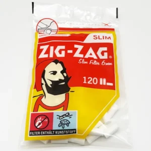 Zig-Zag Slim Filter 6mm 120 Stück - 1 Packung    Erfahren Sie mit den Zig-Zag Slim Filtern eine neue Qualität des Rauchens. Diese Filter sind speziell für Liebhaber von Slim-Zigaretten konzipiert